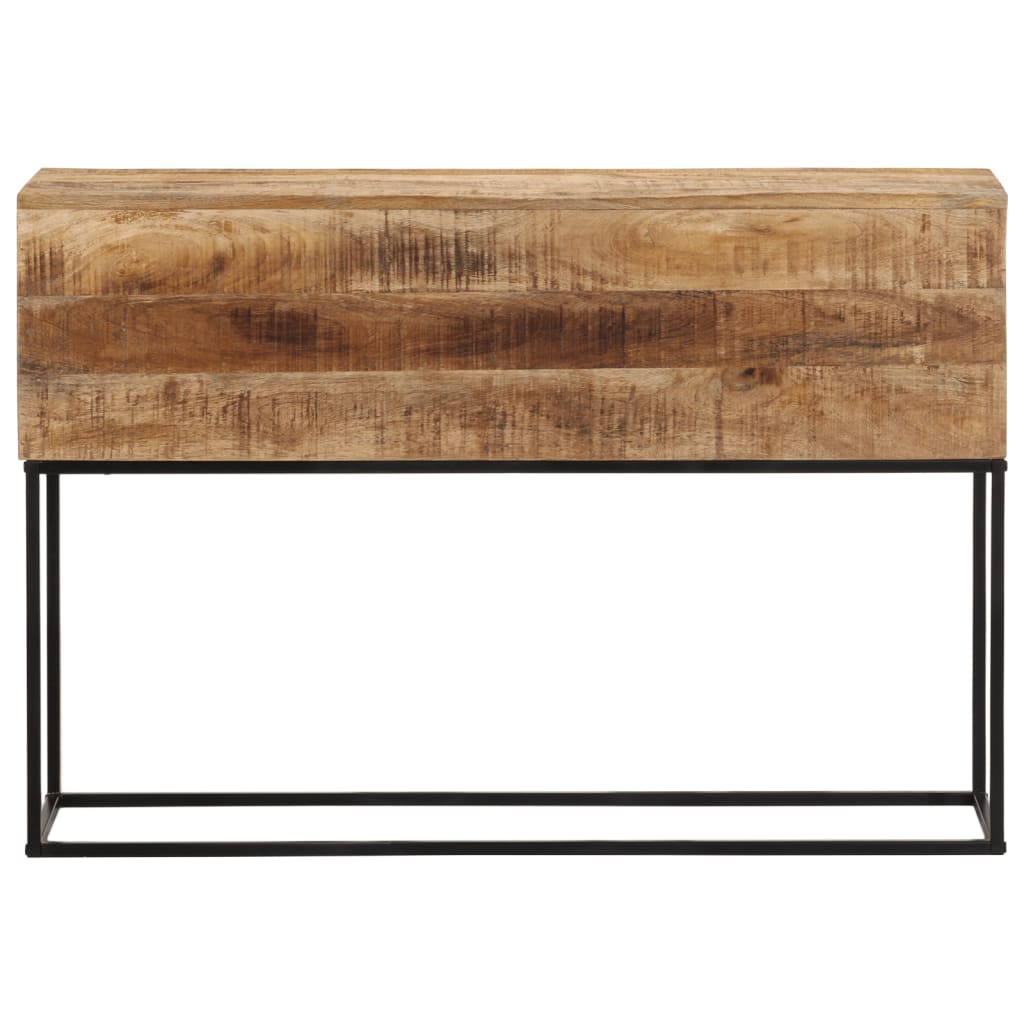 Konsolentisch 110x30x75 cm Raues Massivholz Mango und Eisen