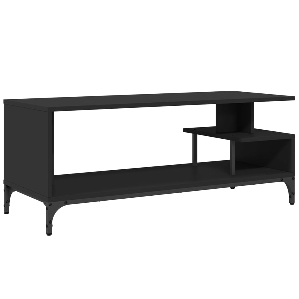 TV-Schrank Schwarz 102x40x41 cm Holzwerkstoff und Stahl