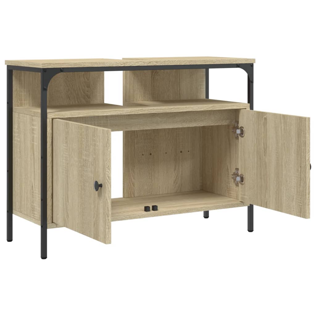 Waschbeckenunterschrank Sonoma-Eiche 80x30x60 cm Holzwerkstoff