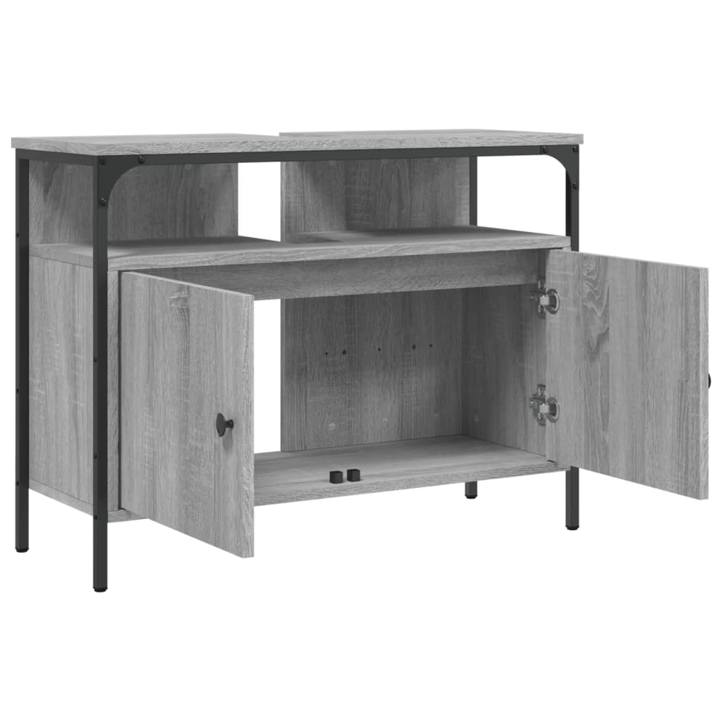 Waschbeckenunterschrank Grau Sonoma 80x30x60 cm Holzwerkstoff