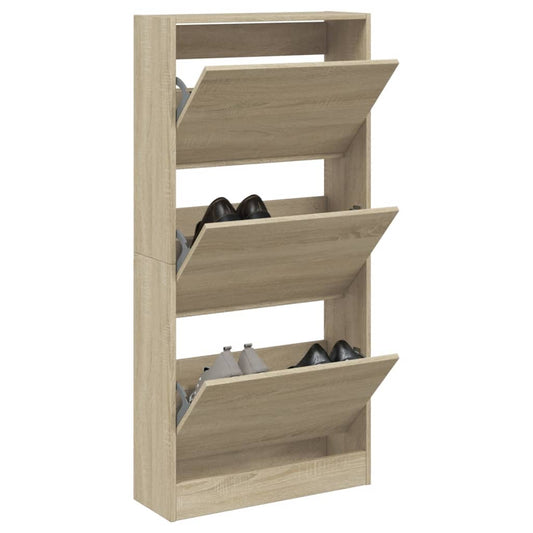 Schuhschrank Sonoma-Eiche 60x21x125,5 cm Holzwerkstoff