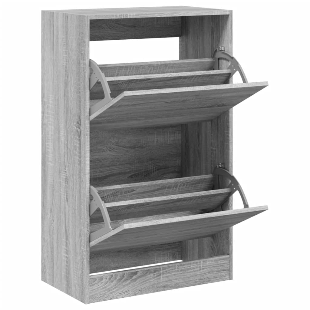 Schuhschrank Grau Sonoma 60x34x96,5 cm Holzwerkstoff