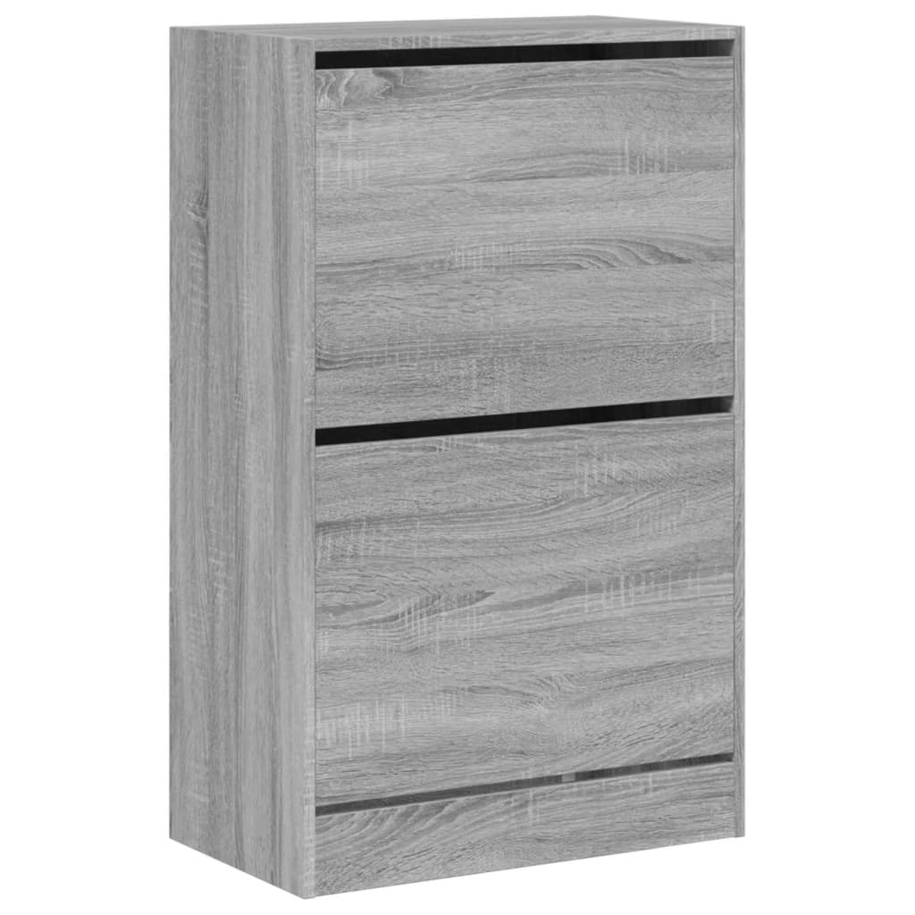 Schuhschrank Grau Sonoma 60x34x96,5 cm Holzwerkstoff