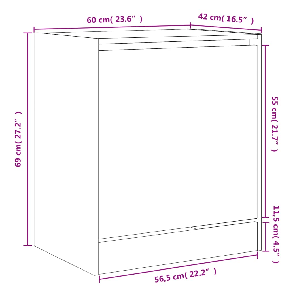 Schuhschrank Weiß 60x42x69 cm Holzwerkstoff