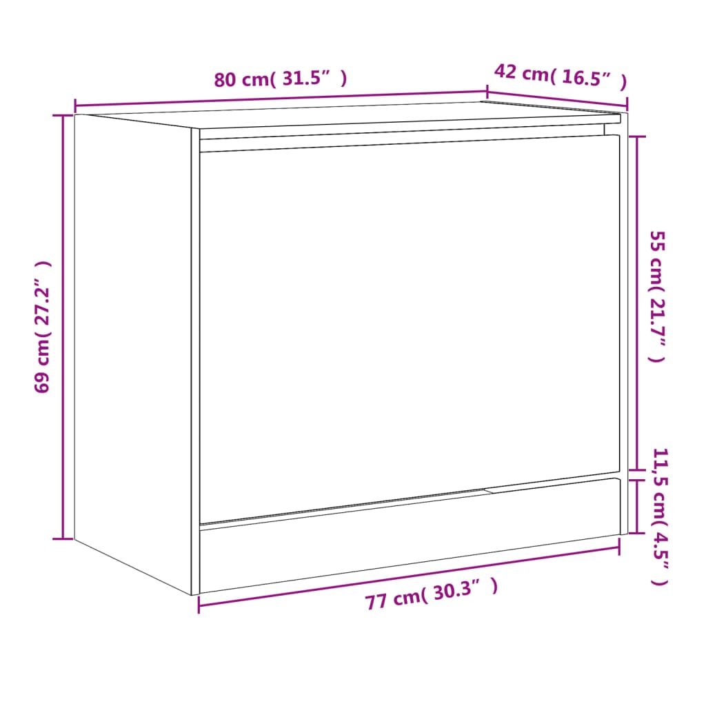 Schuhschrank Weiß 80x42x69 cm Holzwerkstoff