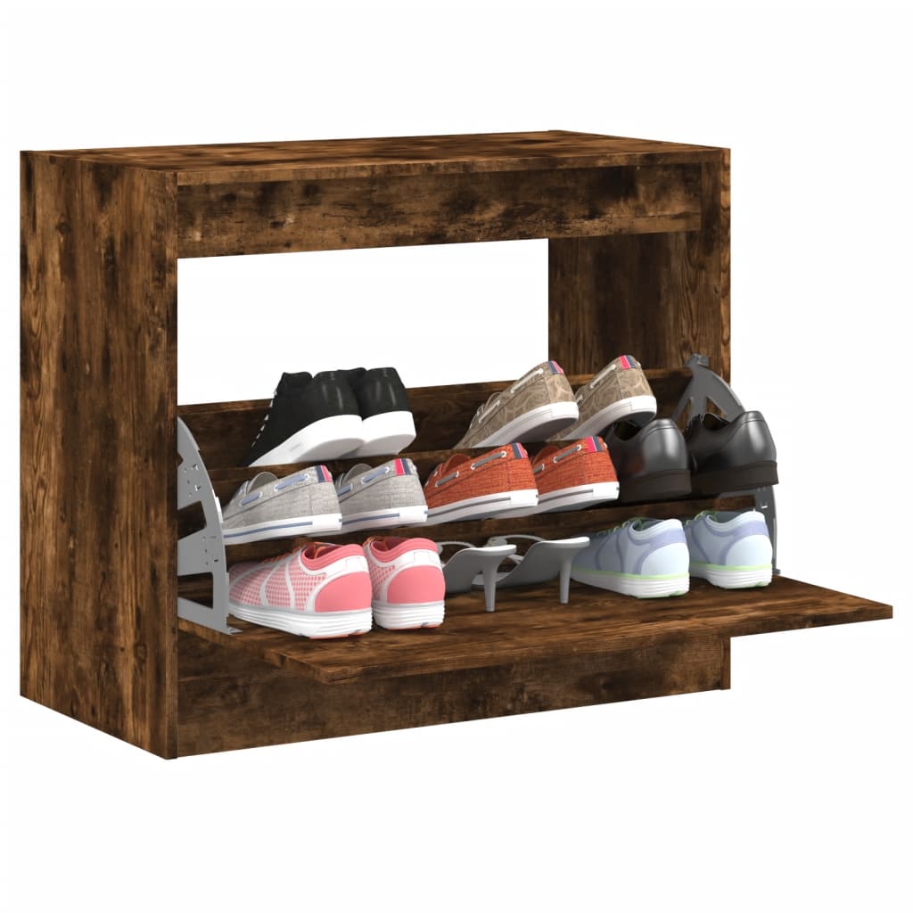 Schuhschrank Räuchereiche 80x42x69 cm Holzwerkstoff