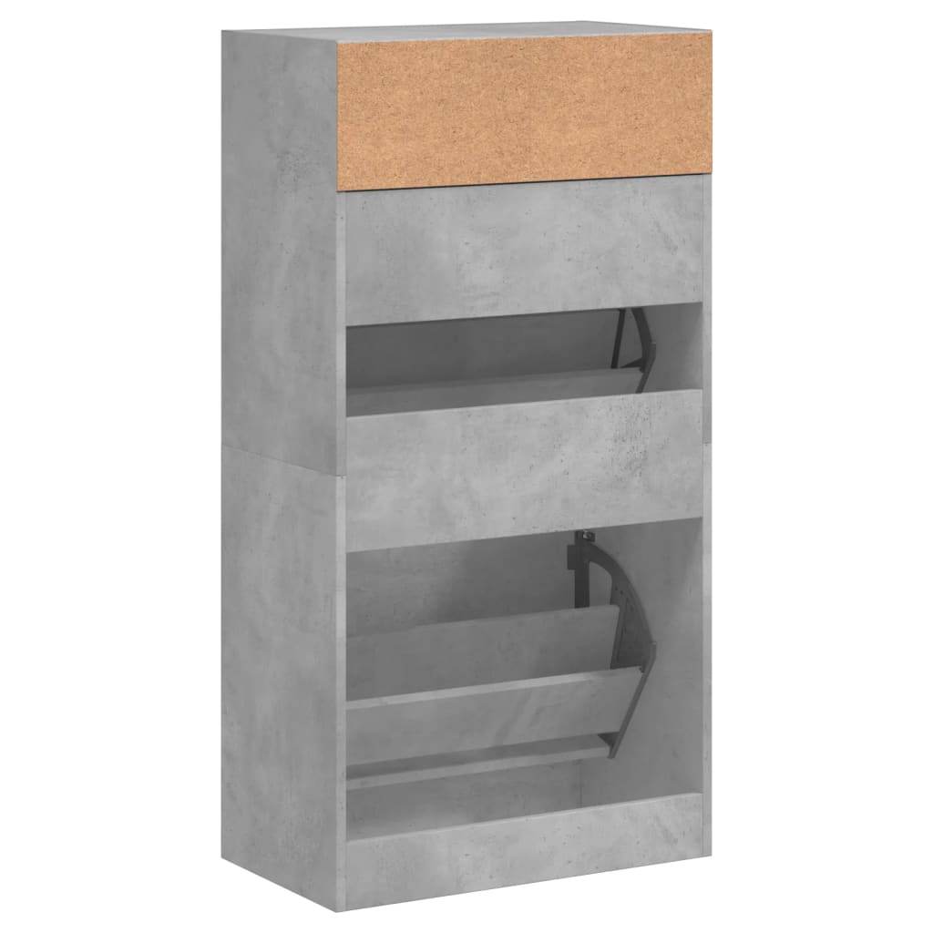 Schuhschrank Betongrau 60x34x116 cm Holzwerkstoff