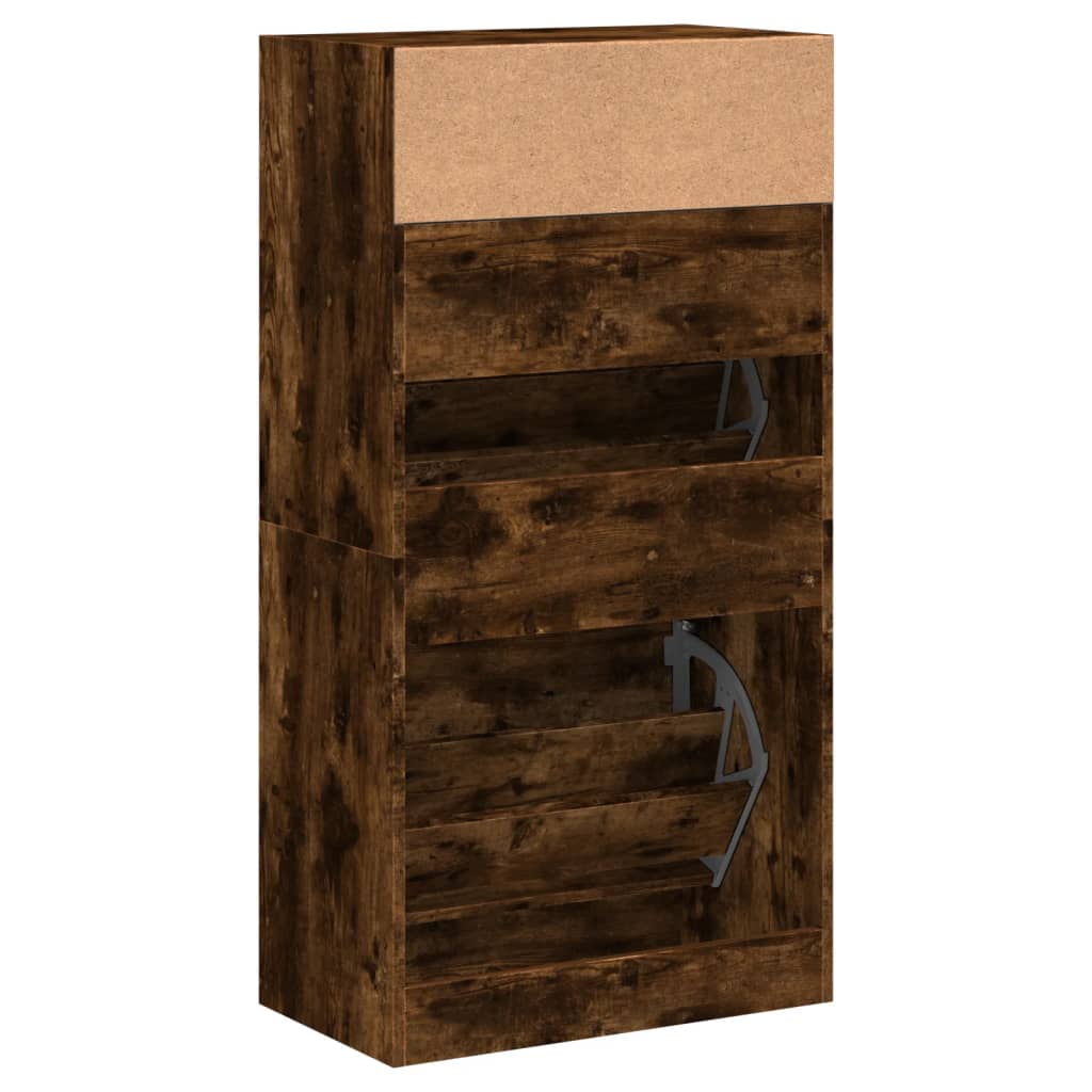 Schuhschrank Räuchereiche 60x34x116 cm Holzwerkstoff