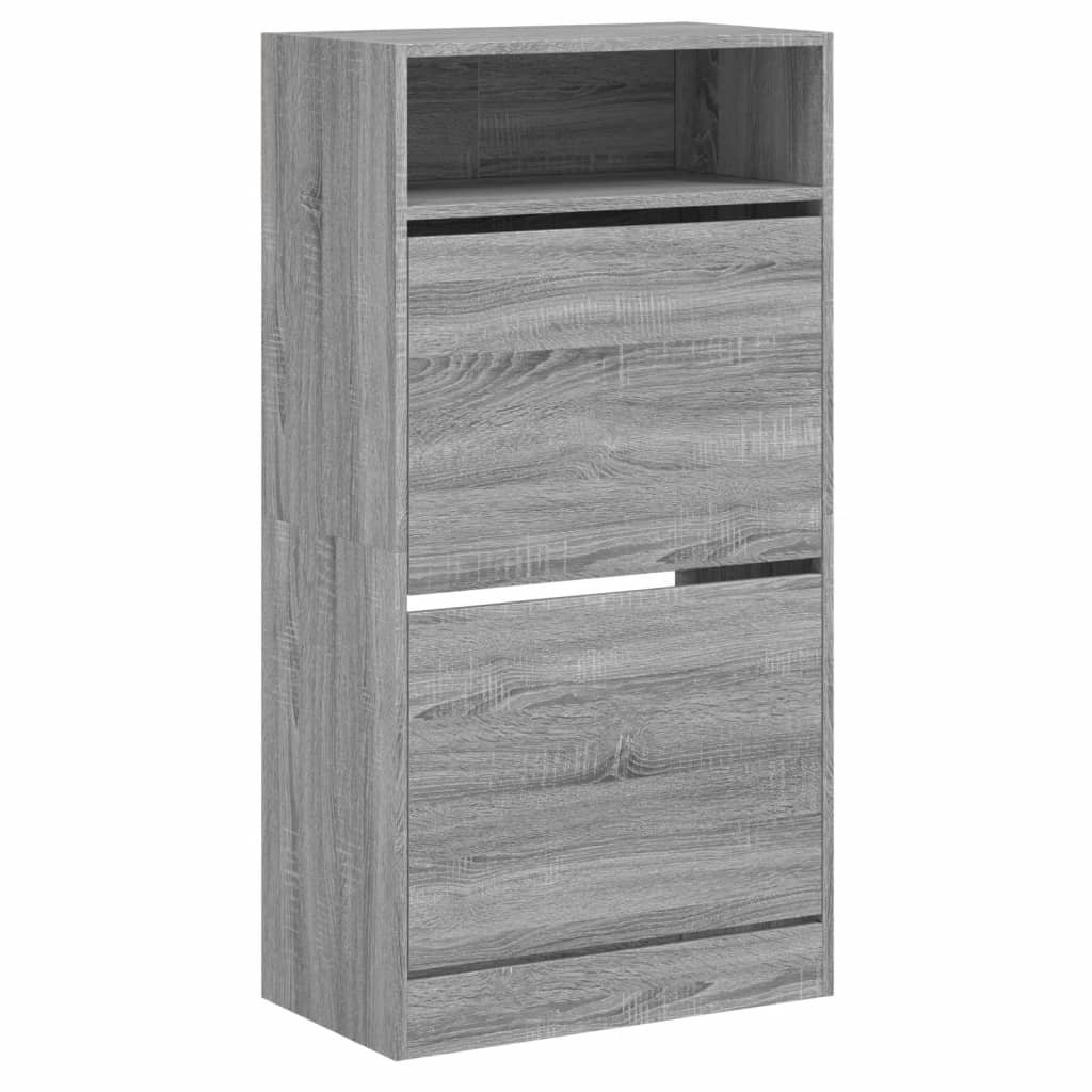 Schuhschrank Grau Sonoma 60x34x116 cm Holzwerkstoff