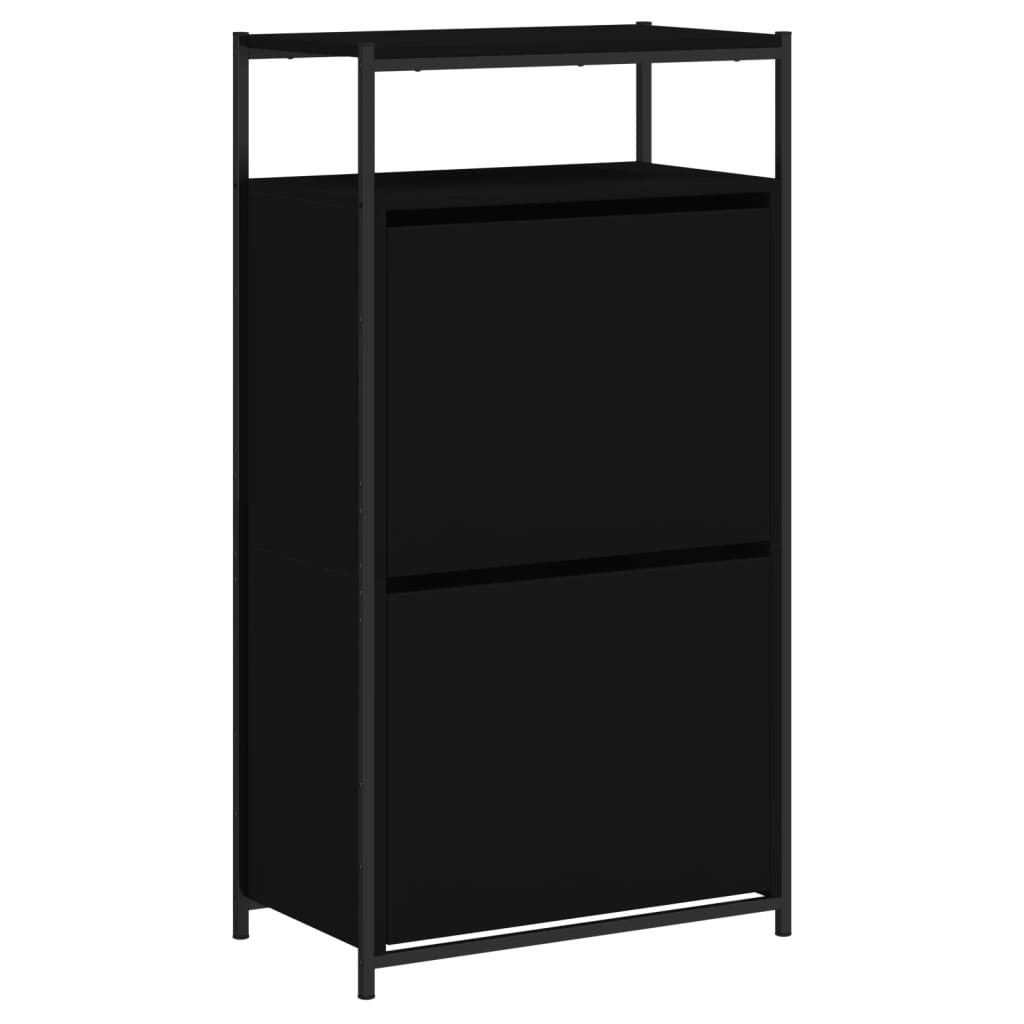 Schuhschrank Schwarz 60x34x112 cm Holzwerkstoff