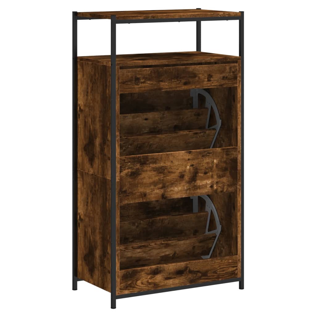 Schuhschrank Räuchereiche 60x34x112 cm Holzwerkstoff