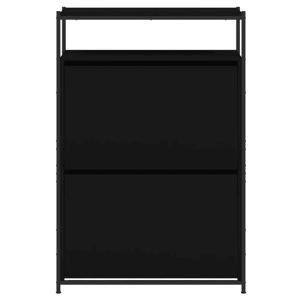 Schuhschrank Schwarz 75x34x112 cm Holzwerkstoff