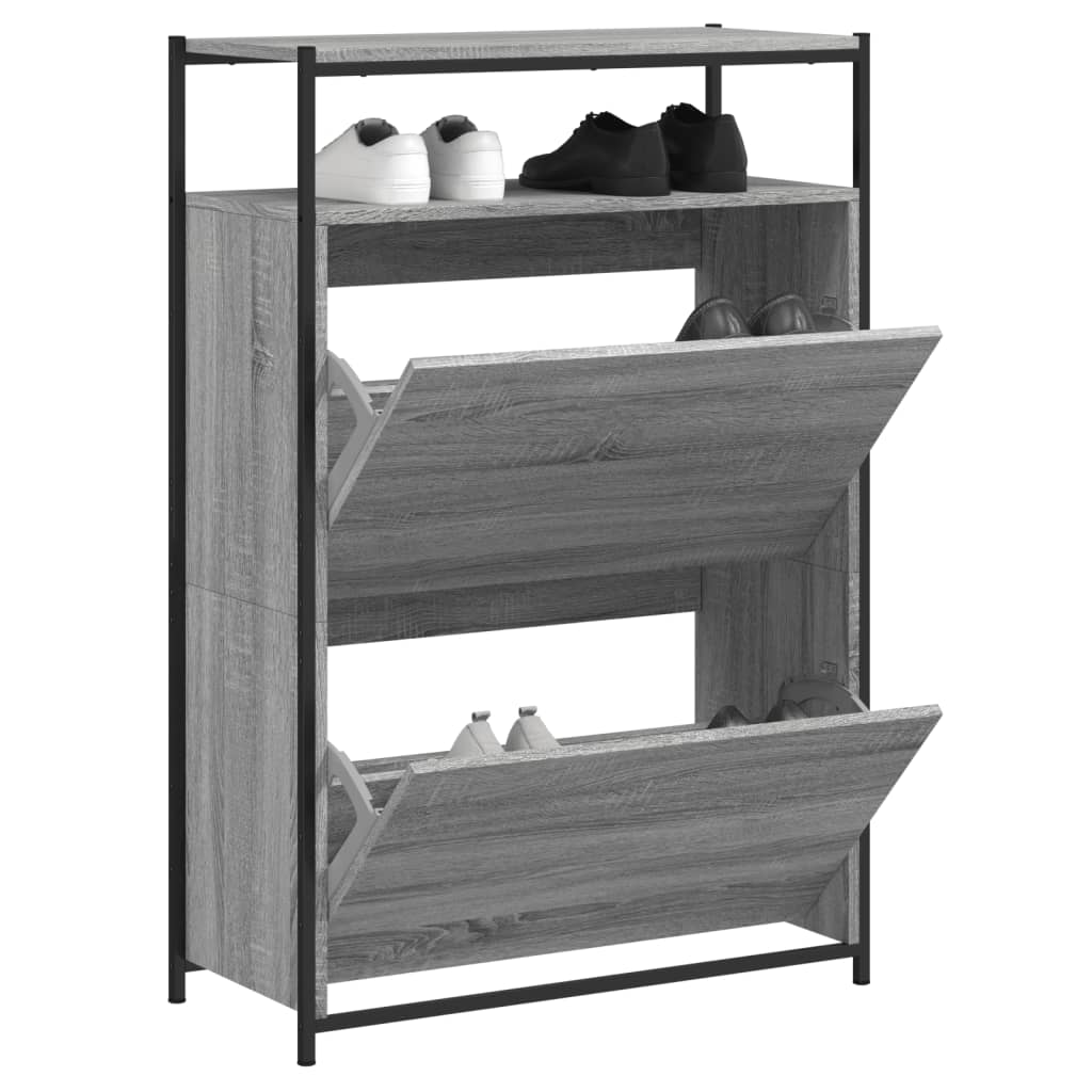 Schuhschrank Grau Sonoma 75x34x112 cm Holzwerkstoff