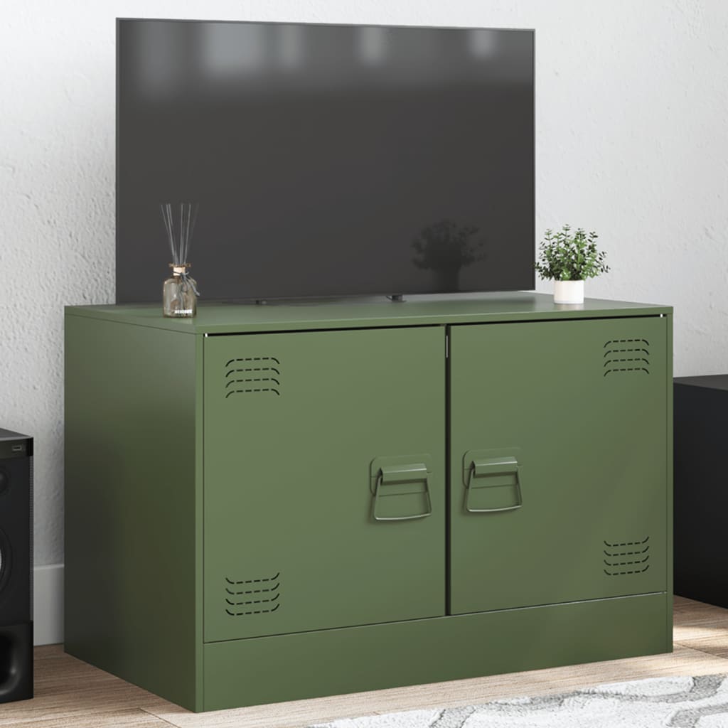 TV-Schrank Olivgrün 67x39x44 cm Stahl