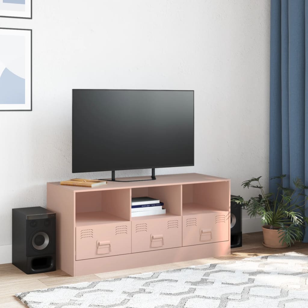 TV-Schrank Rosa 99x39x44 cm Stahl