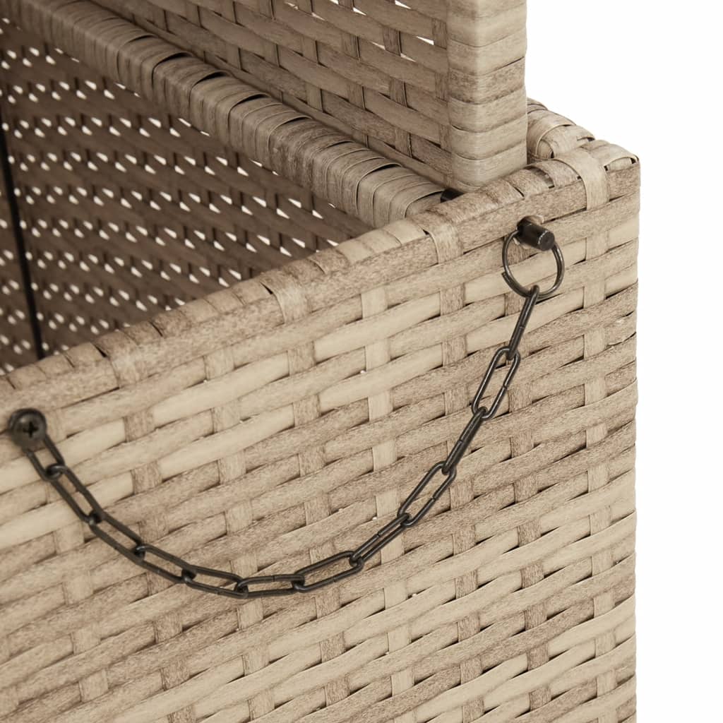 Gartentisch Beige 90x55x71 cm Poly Rattan und Akazienholz