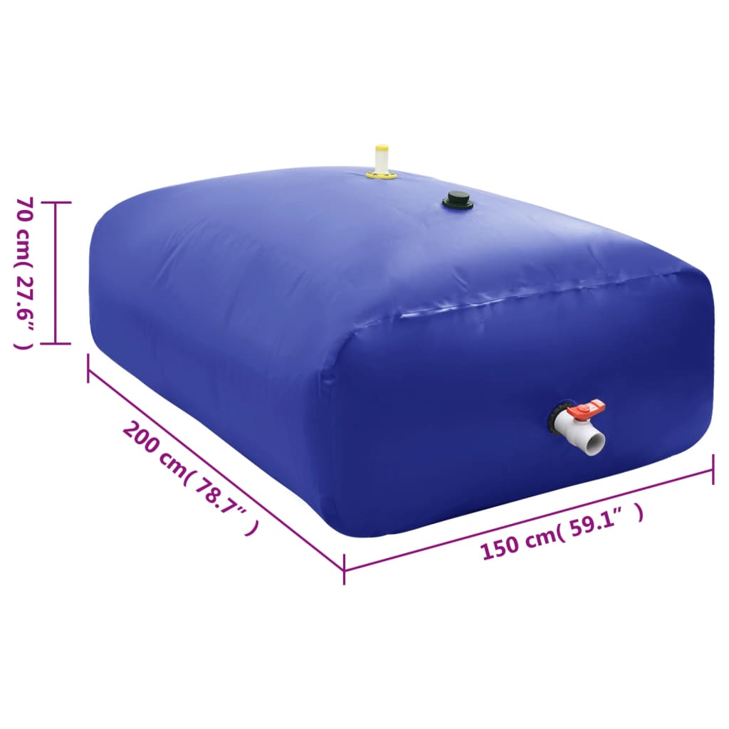 Wassertank mit Wasserhahn Faltbar 2100 L PVC