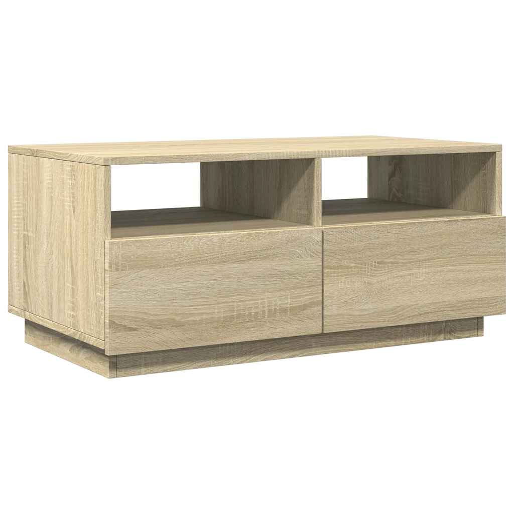 Couchtisch mit LED-Leuchten Sonoma-Eiche 90x49x40 cm