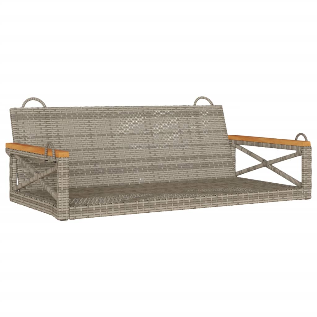 Hängebank Grau 109x62x40 cm Poly Rattan