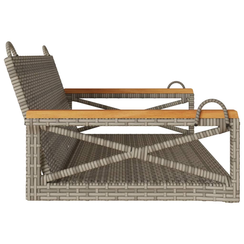 Hängebank Grau 109x62x40 cm Poly Rattan