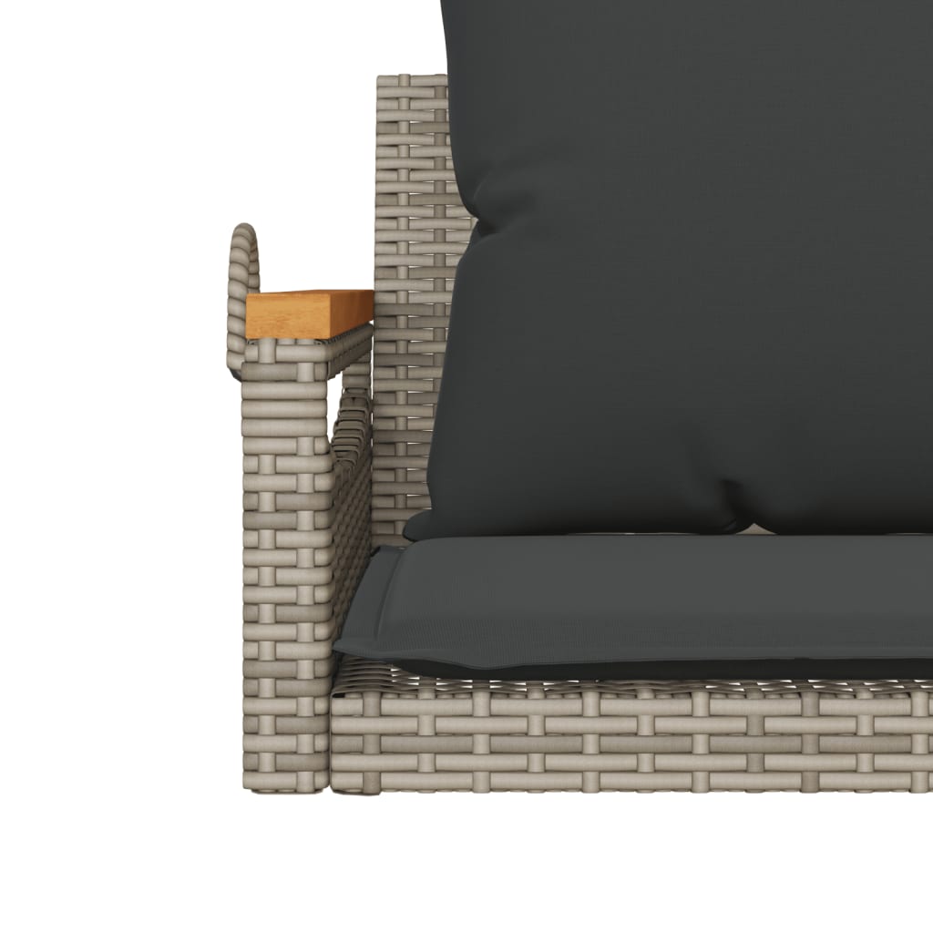 Hängesessel mit Kissen Grau 63x62x40 cm Poly Rattan