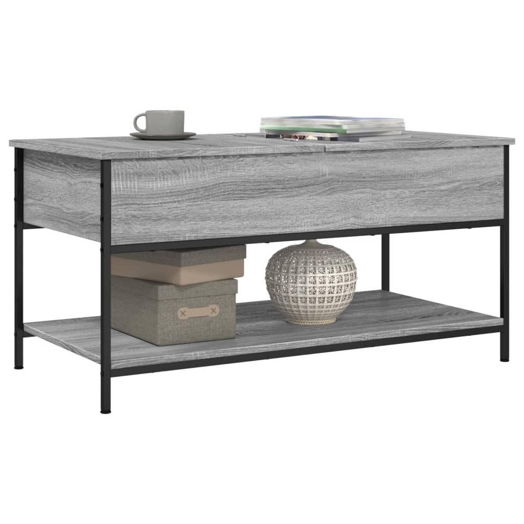 Couchtisch Grau Sonoma 100x50x50 cm Holzwerkstoff und Metall