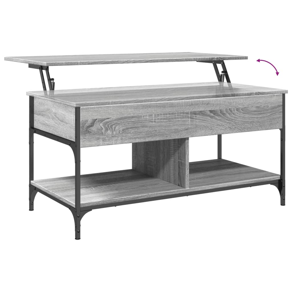 Couchtisch Grau Sonoma 100x50x50 cm Holzwerkstoff und Metall