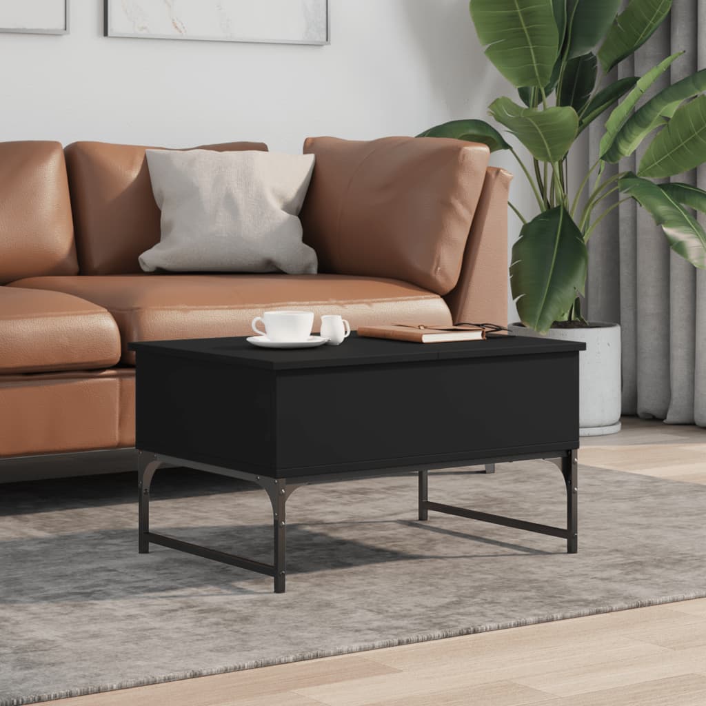 Couchtisch Schwarz 70x50x40 cm Holzwerkstoff und Metall