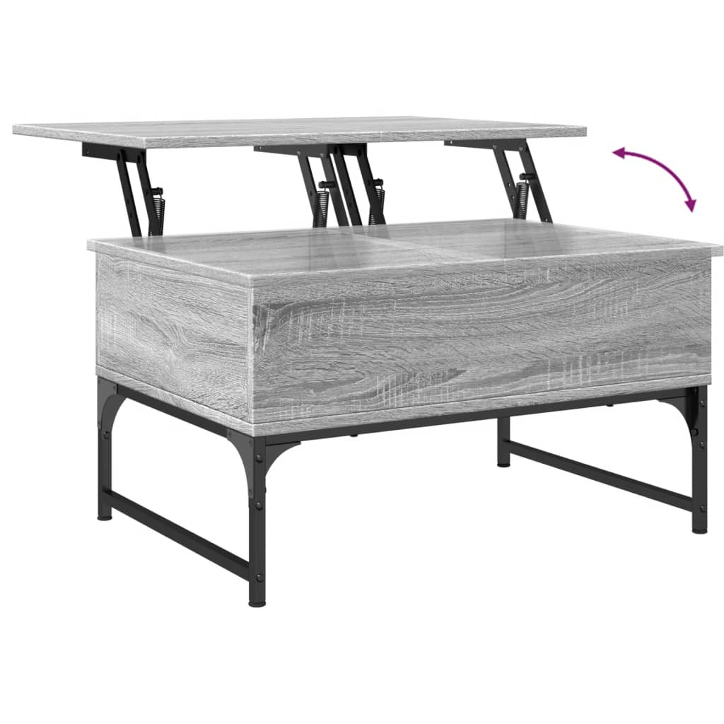 Couchtisch Grau Sonoma 70x50x40 cm Holzwerkstoff und Metall