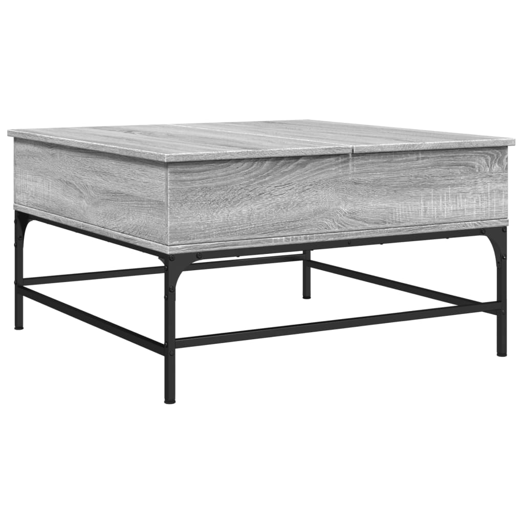 Couchtisch Grau Sonoma 80x80x45 cm Holzwerkstoff und Metall