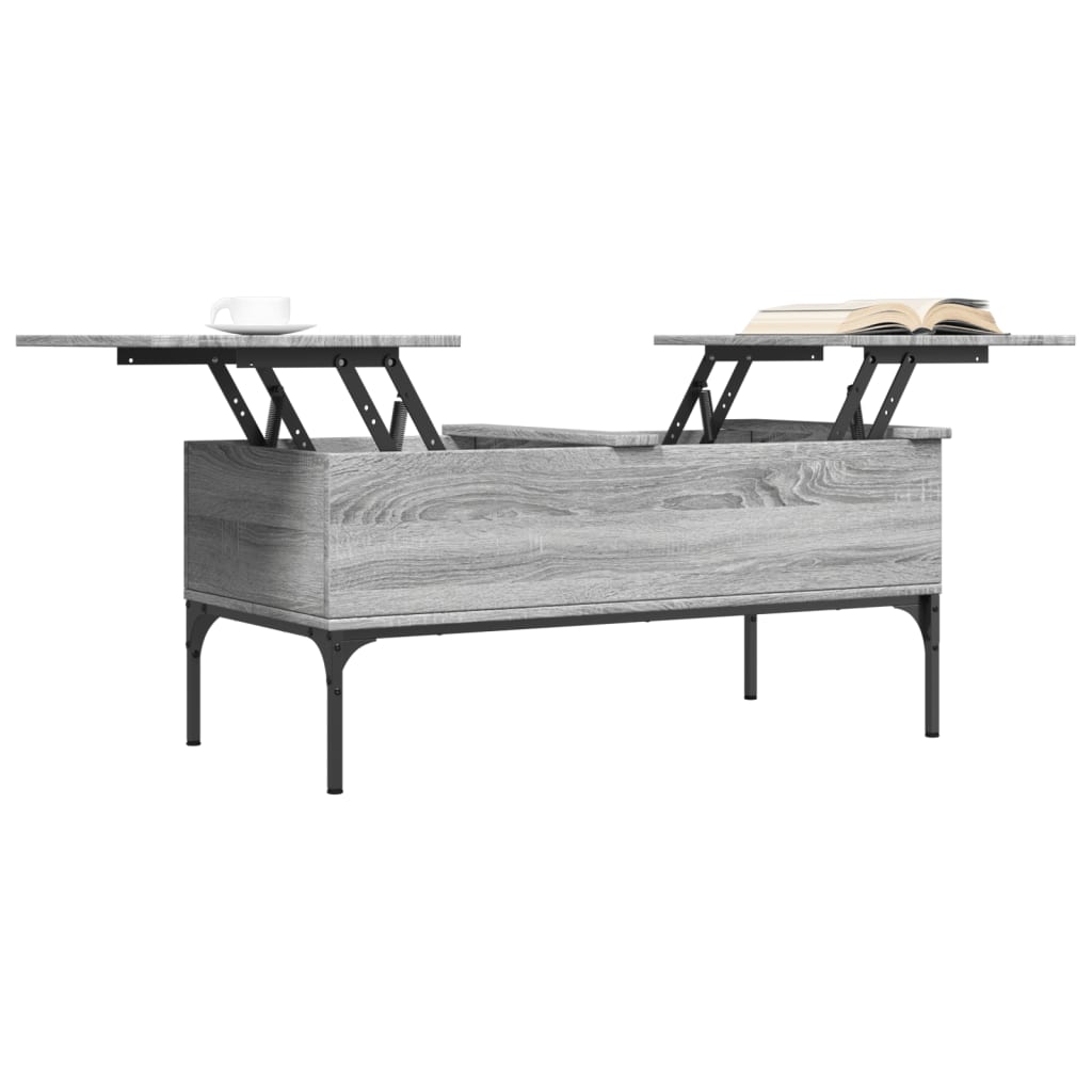 Couchtisch Grau Sonoma 100x50x45 cm Holzwerkstoff und Metall