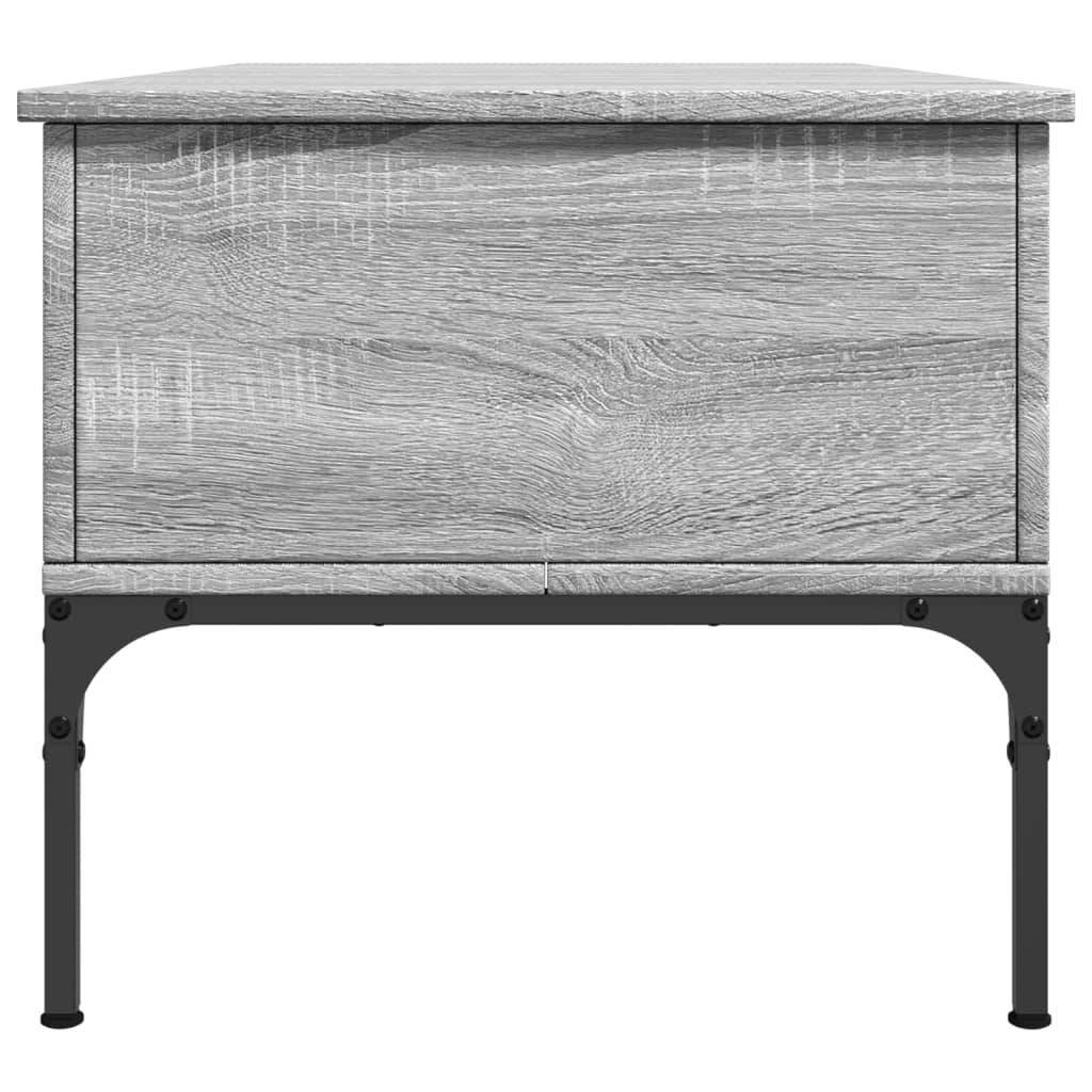 Couchtisch Grau Sonoma 100x50x45 cm Holzwerkstoff und Metall