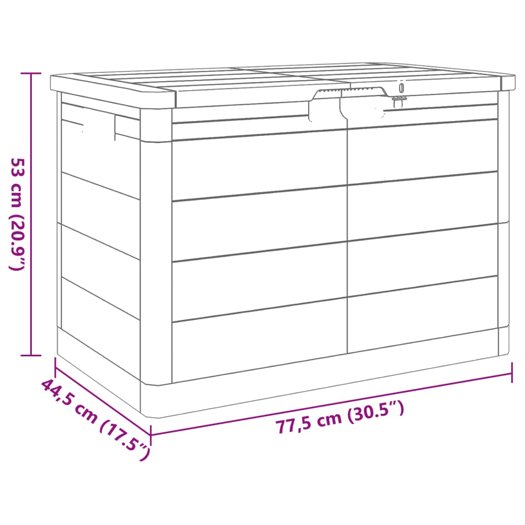 Outdoor-Kissenbox Anthrazit 77,5x44,5x53 cm Polypropylen