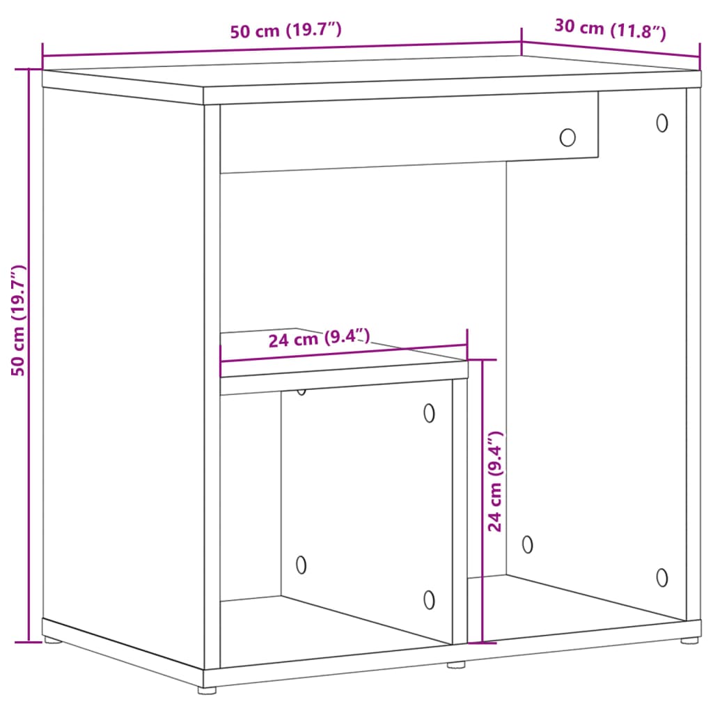 Beistelltische 2 Stk. Sonoma-Eiche 50x30x50 cm Holzwerkstoff