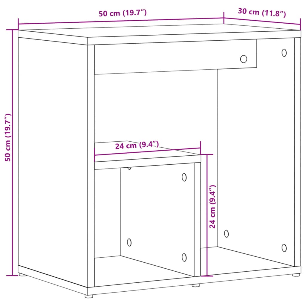 Beistelltische 2 Stk. Grau Sonoma 50x30x50 cm Holzwerkstoff