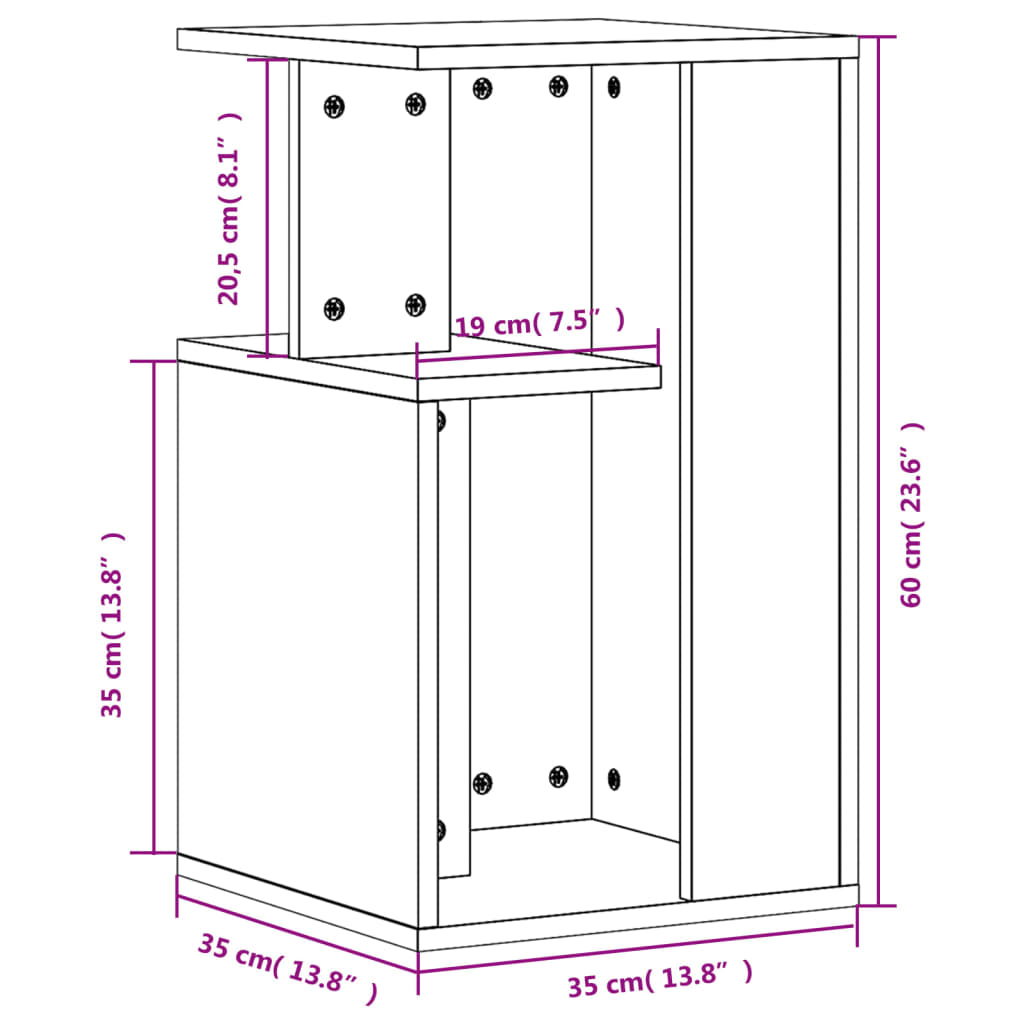 Beistelltisch Betongrau 35x35x60 cm Holzwerkstoff