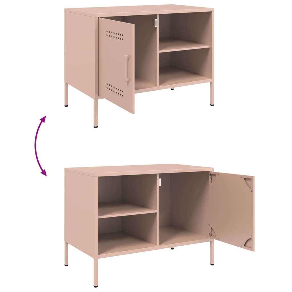 TV-Schrank Rosa 68x39x50,5 cm Stahl