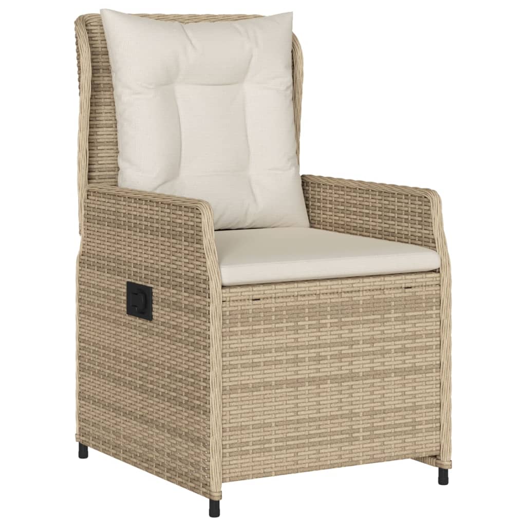 3-tlg. Bistro-Set mit Kissen Beige Poly Rattan