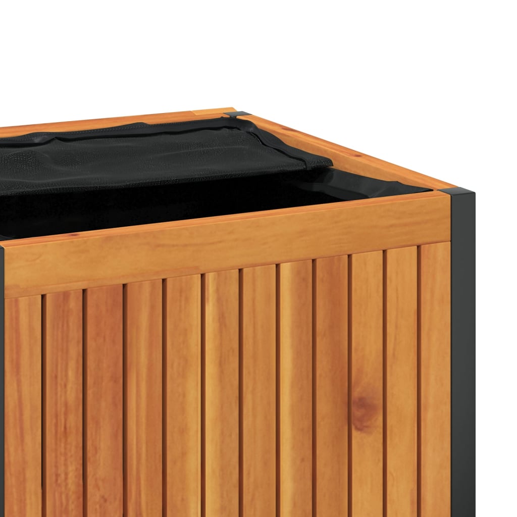 Gartenbox 45x45x45/53 cm Massivholz Akazie und Stahl