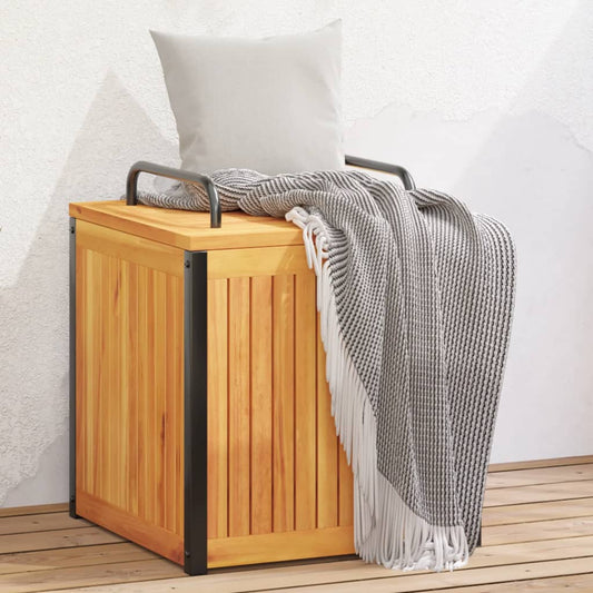 Gartenbox 45x45x45/53 cm Massivholz Akazie und Stahl