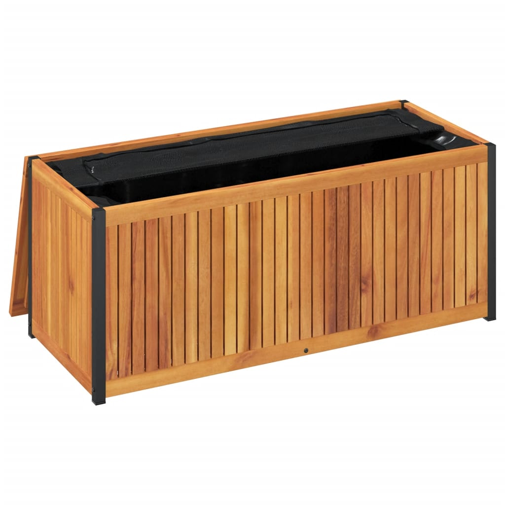 Gartenbox 110x45x42/53 cm Massivholz Akazie und Stahl