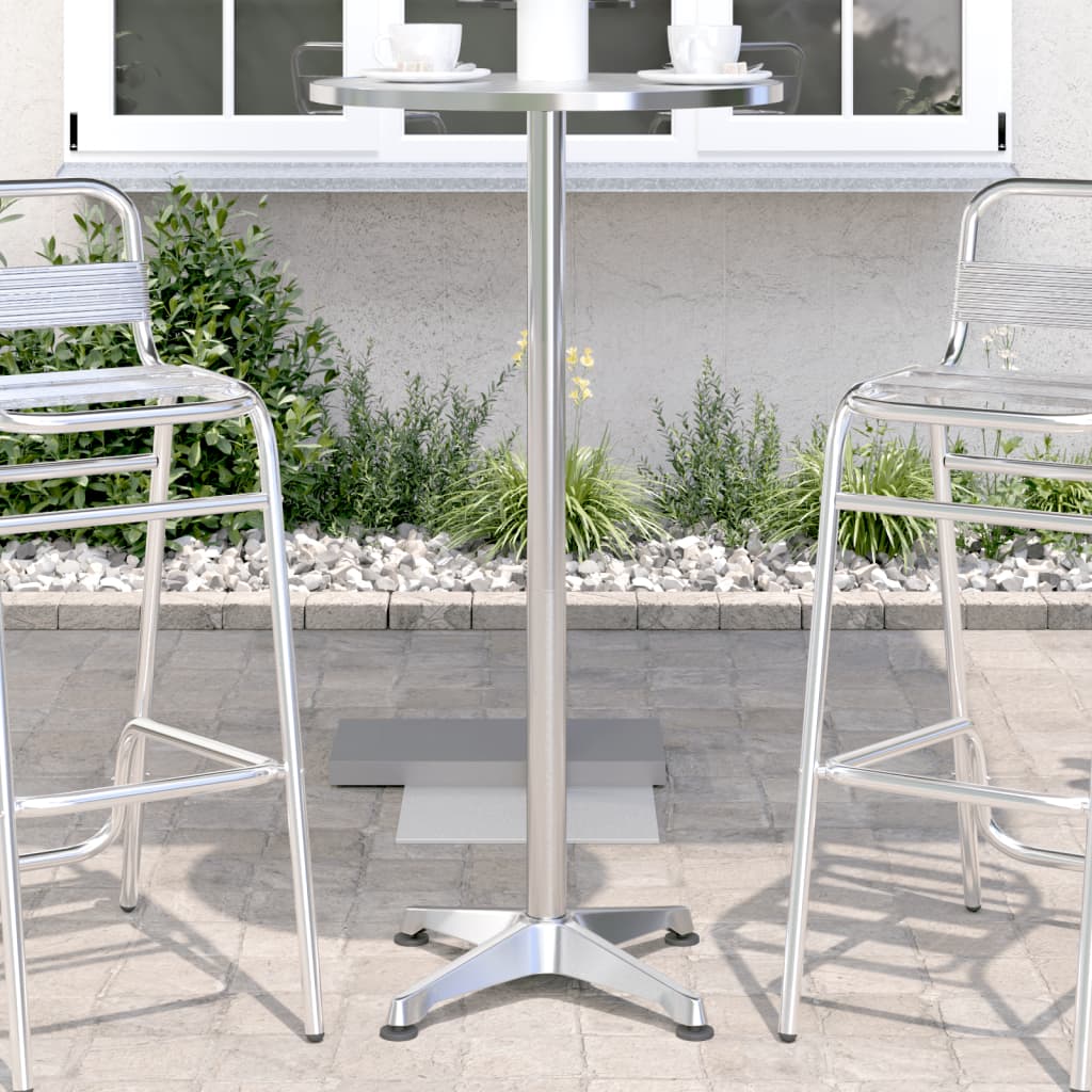 Outdoor-Bartisch Höhenverstellbar Ø59,5x70/114,5 cm Aluminium