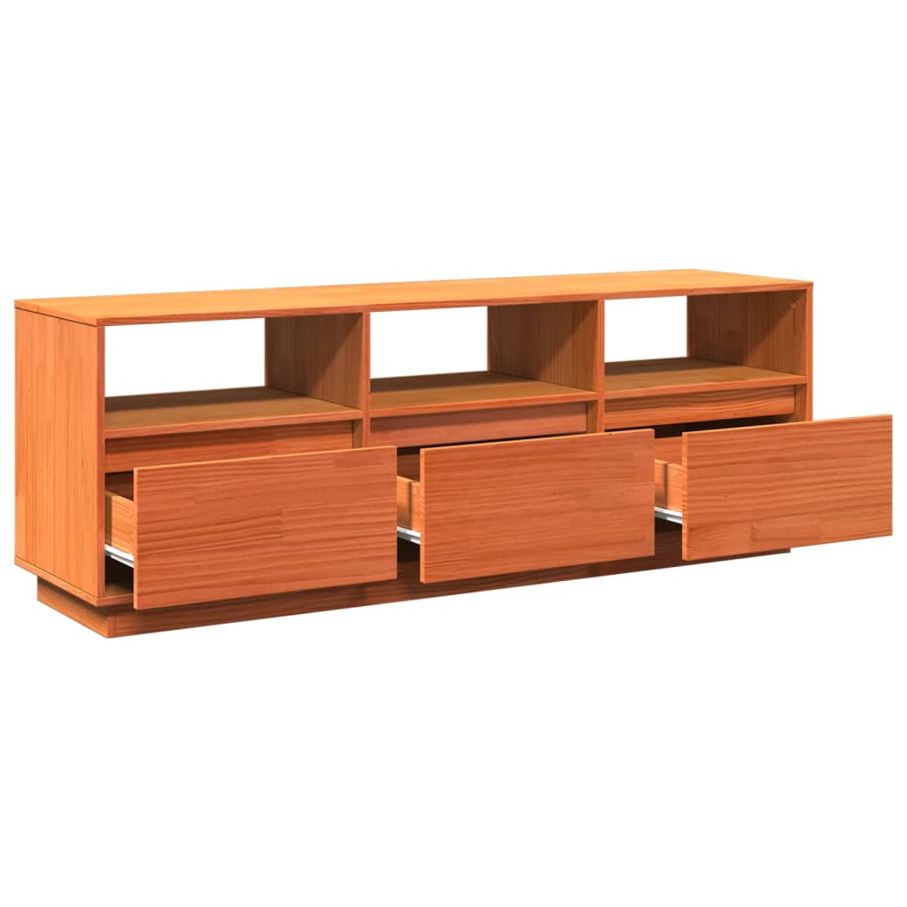 TV-Schrank Wachsbraun 140x37x50 cm Massivholz Kiefer