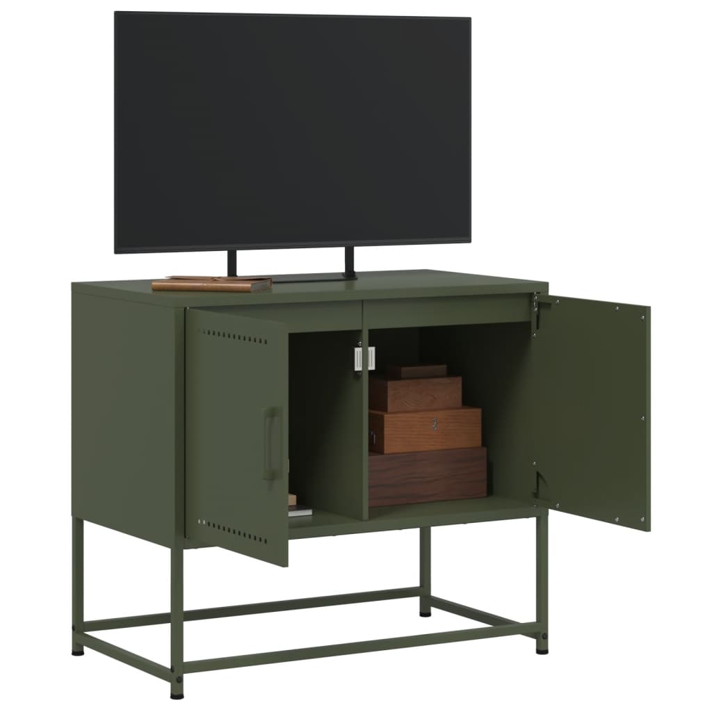 TV-Schrank Olivgrün 68,5x39x60,5 cm Stahl