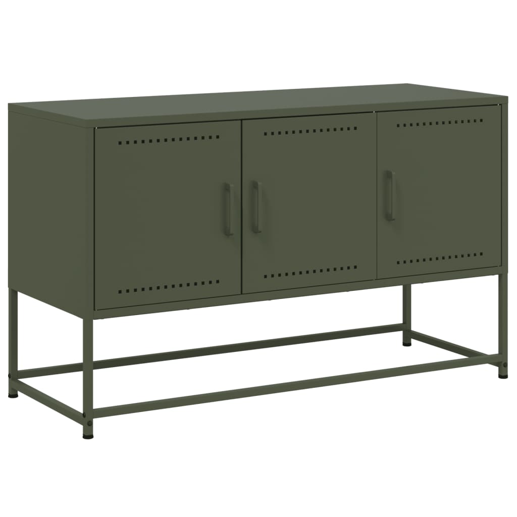 TV-Schrank Olivgrün 100,5x39x60,5 cm Stahl