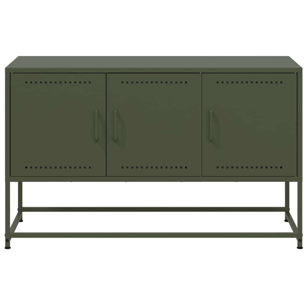 TV-Schrank Olivgrün 100,5x39x60,5 cm Stahl