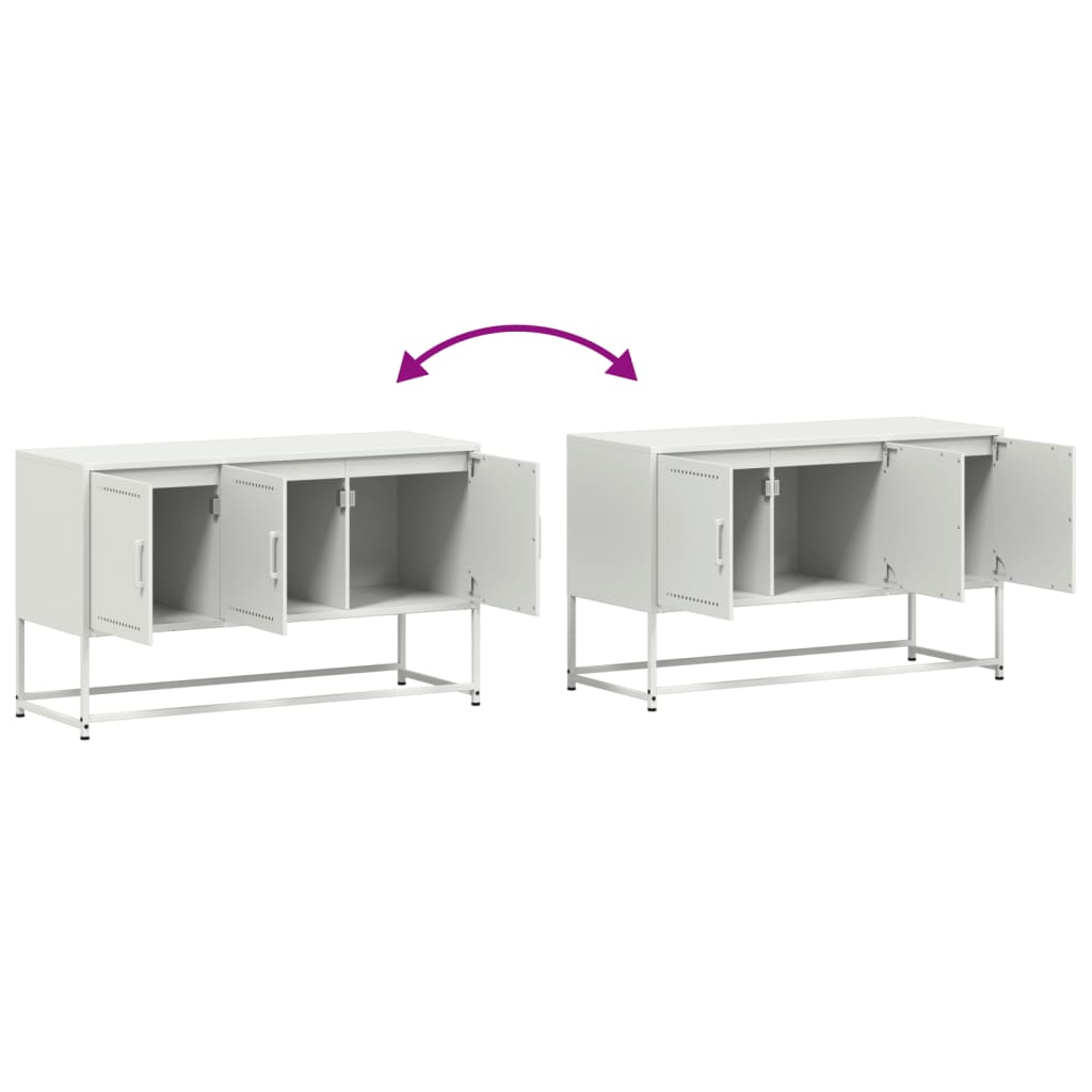 TV-Schrank Weiß 100,5x39x60,5 cm Stahl