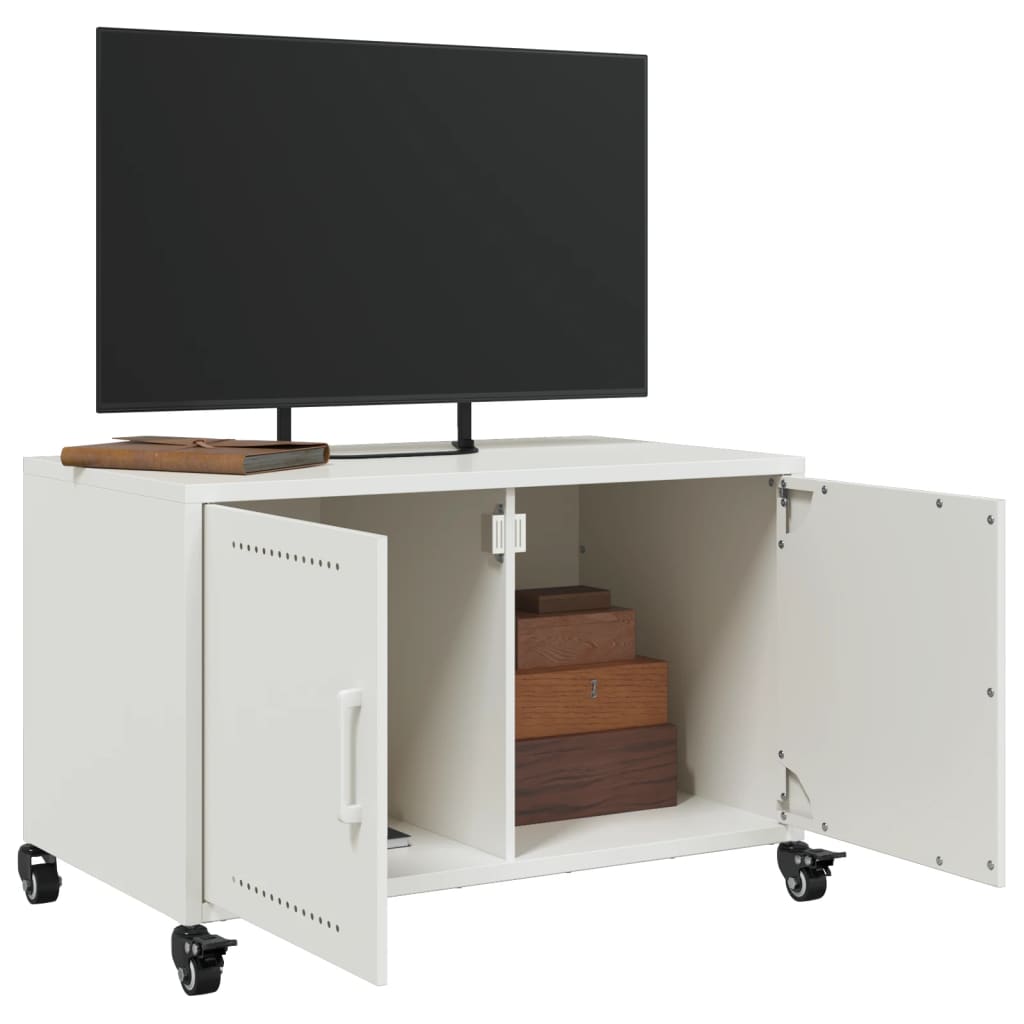 TV-Schrank Weiß 68x39x43,5 cm Kaltgewalzter Stahl