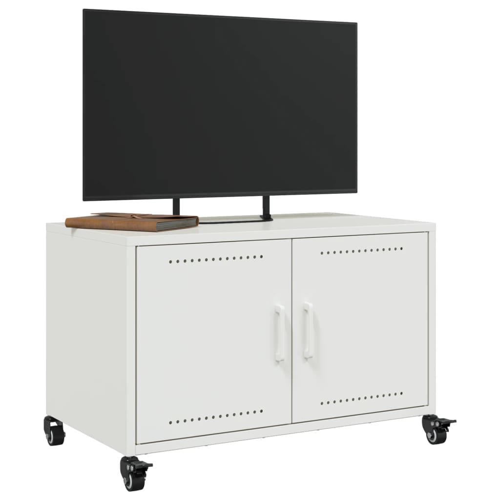 TV-Schrank Weiß 68x39x43,5 cm Kaltgewalzter Stahl