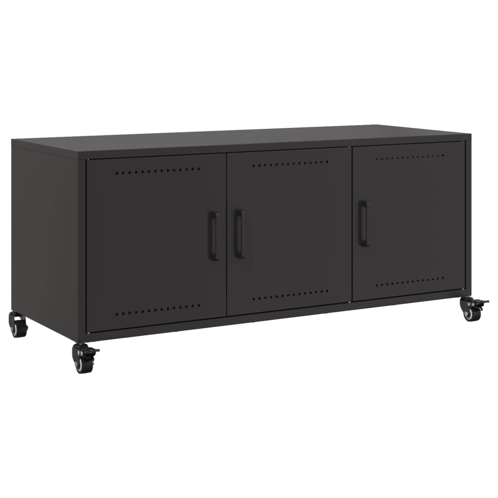 TV-Schrank Schwarz 100,5x39x43,5 cm Kaltgewalzter Stahl